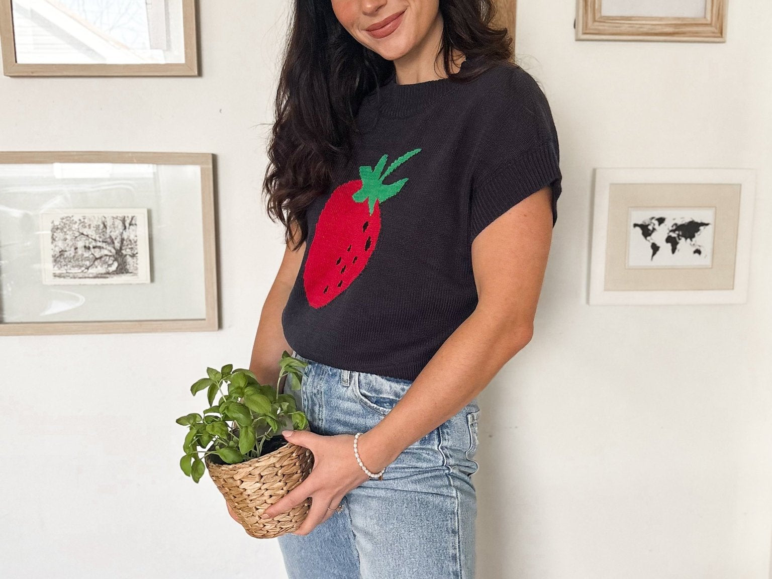 Strawberry Picking Knit T-Shirt - Love and Lee Apparel