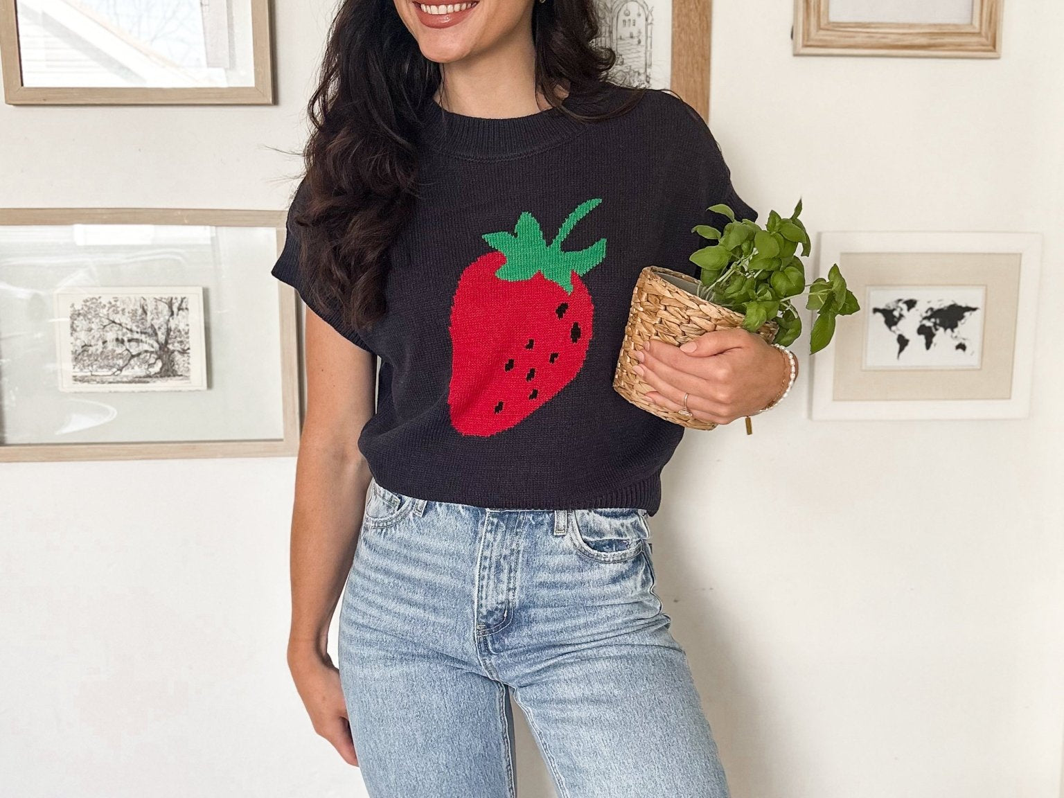 Strawberry Picking Knit T-Shirt - Love and Lee Apparel