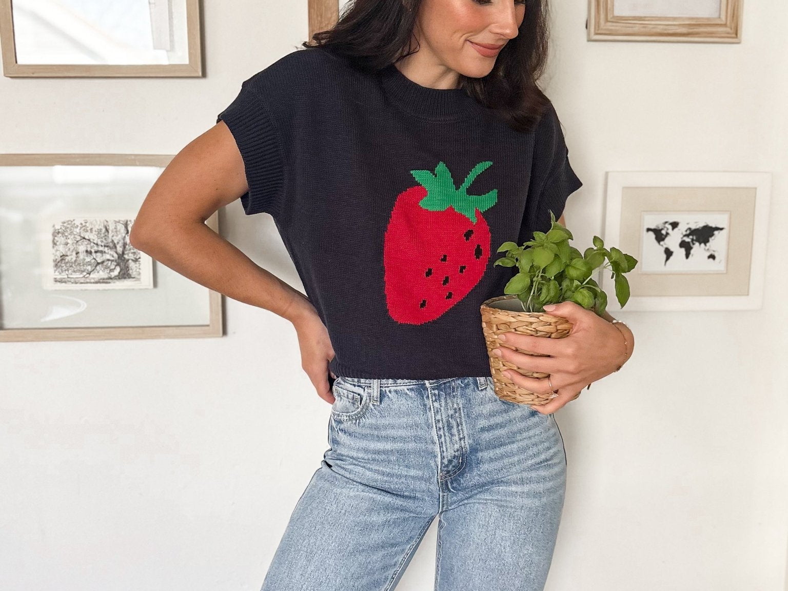 Strawberry Picking Knit T-Shirt - Love and Lee Apparel