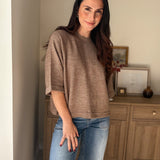 The Cedarwood 3/4 Sleeve Knit Pullover Sweater - Love and Lee Apparel