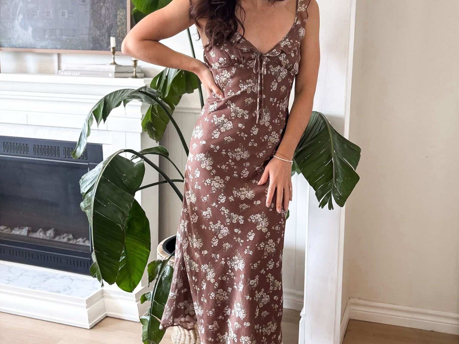The Pixie Brown Flowered Dress - Love and Lee Apparel