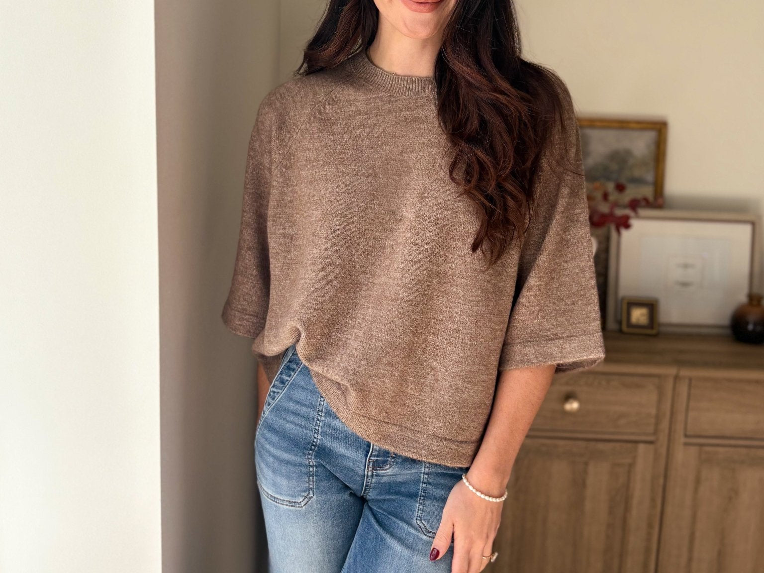 The Cedarwood 3/4 Sleeve Knit Pullover Sweater - Love and Lee Apparel