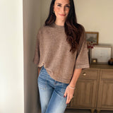 The Cedarwood 3/4 Sleeve Knit Pullover Sweater - Love and Lee Apparel
