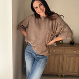 The Cedarwood 3/4 Sleeve Knit Pullover Sweater - Love and Lee Apparel