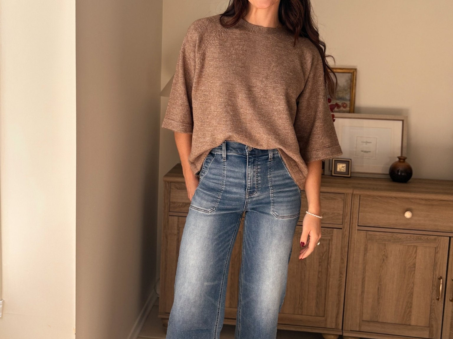 The Kris High Rise Elastic Waistband Ankle Wide Jeans - Love and Lee Apparel