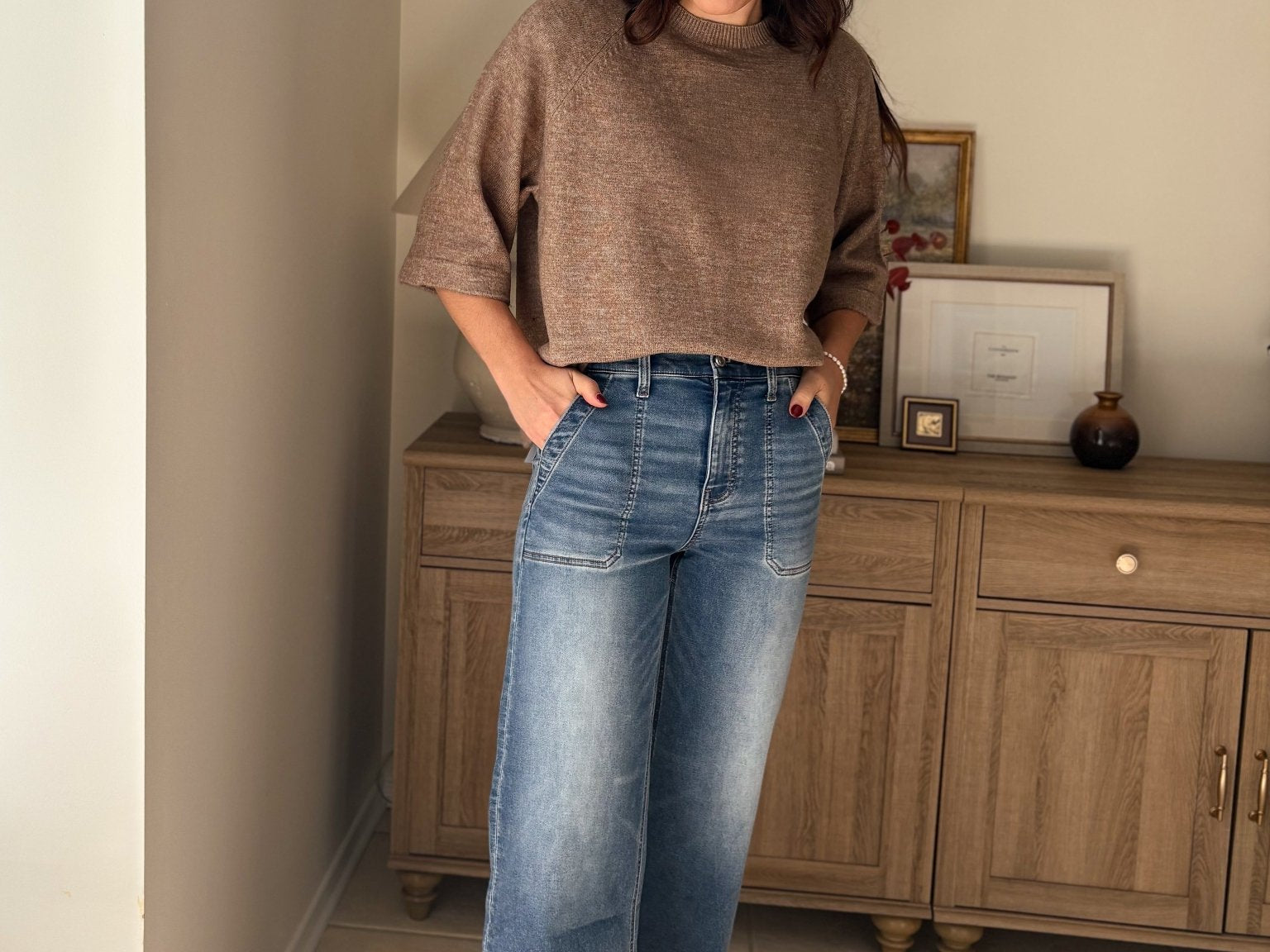 The Kris High Rise Elastic Waistband Ankle Wide Jeans - Love and Lee Apparel