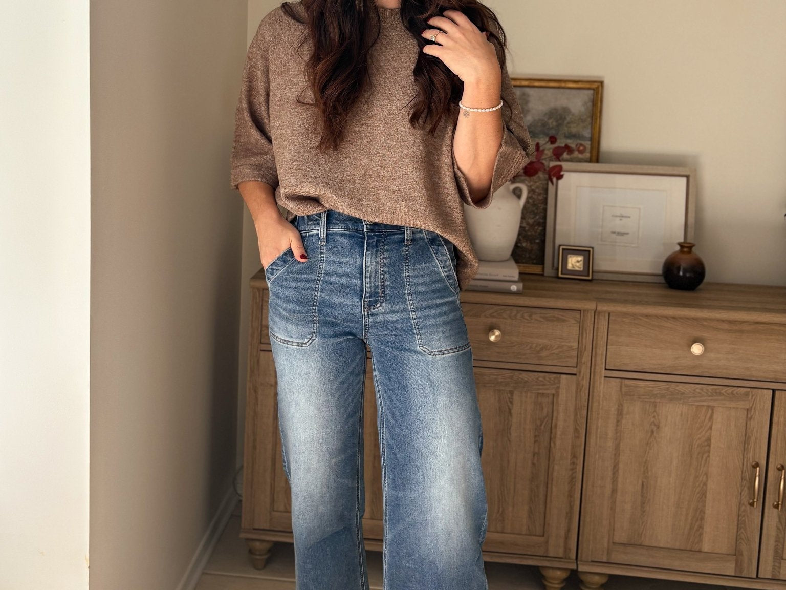 The Kris High Rise Elastic Waistband Ankle Wide Jeans - Love and Lee Apparel