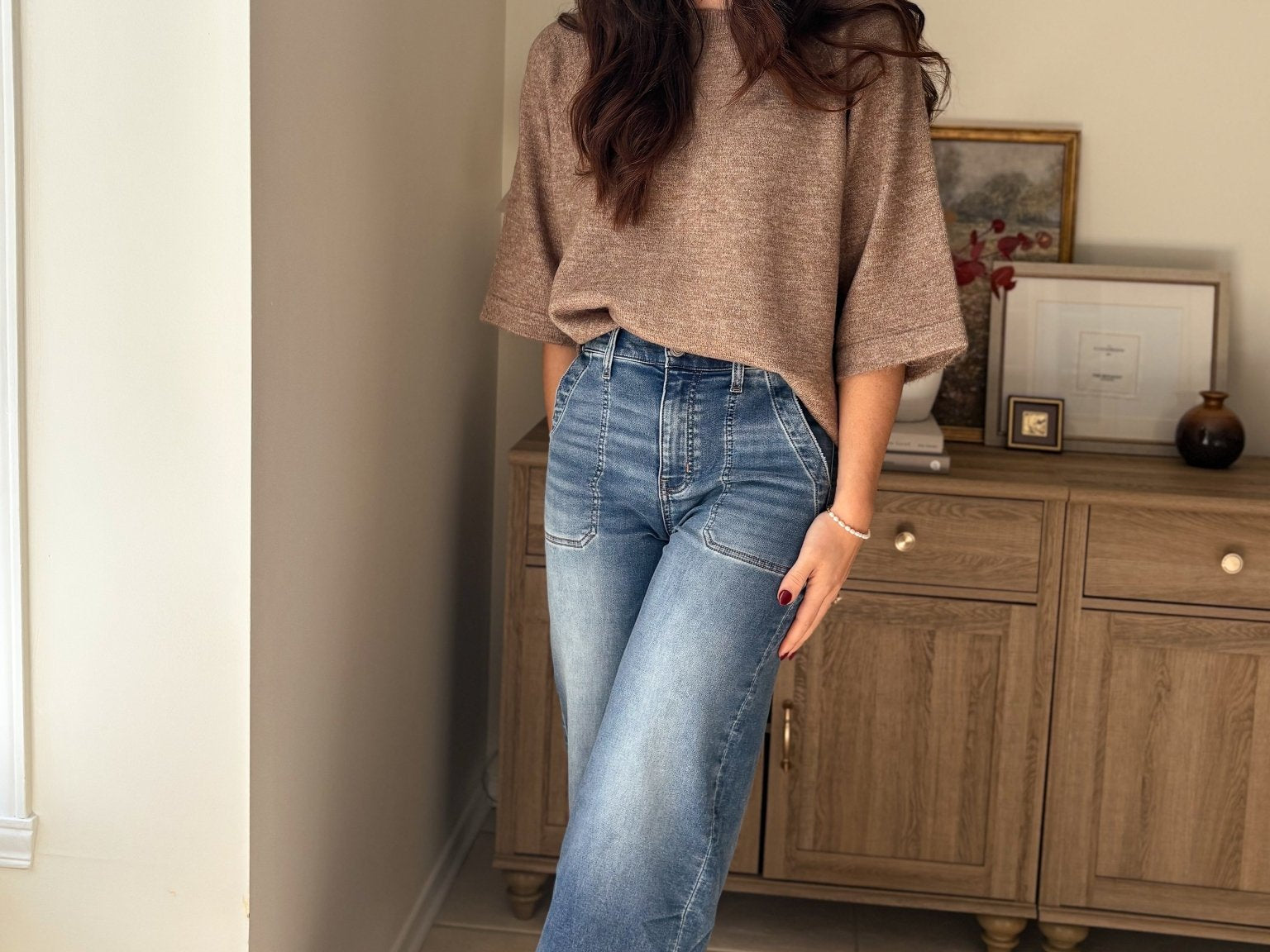 The Kris High Rise Elastic Waistband Ankle Wide Jeans - Love and Lee Apparel