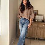 The Kris High Rise Elastic Waistband Ankle Wide Jeans - Love and Lee Apparel