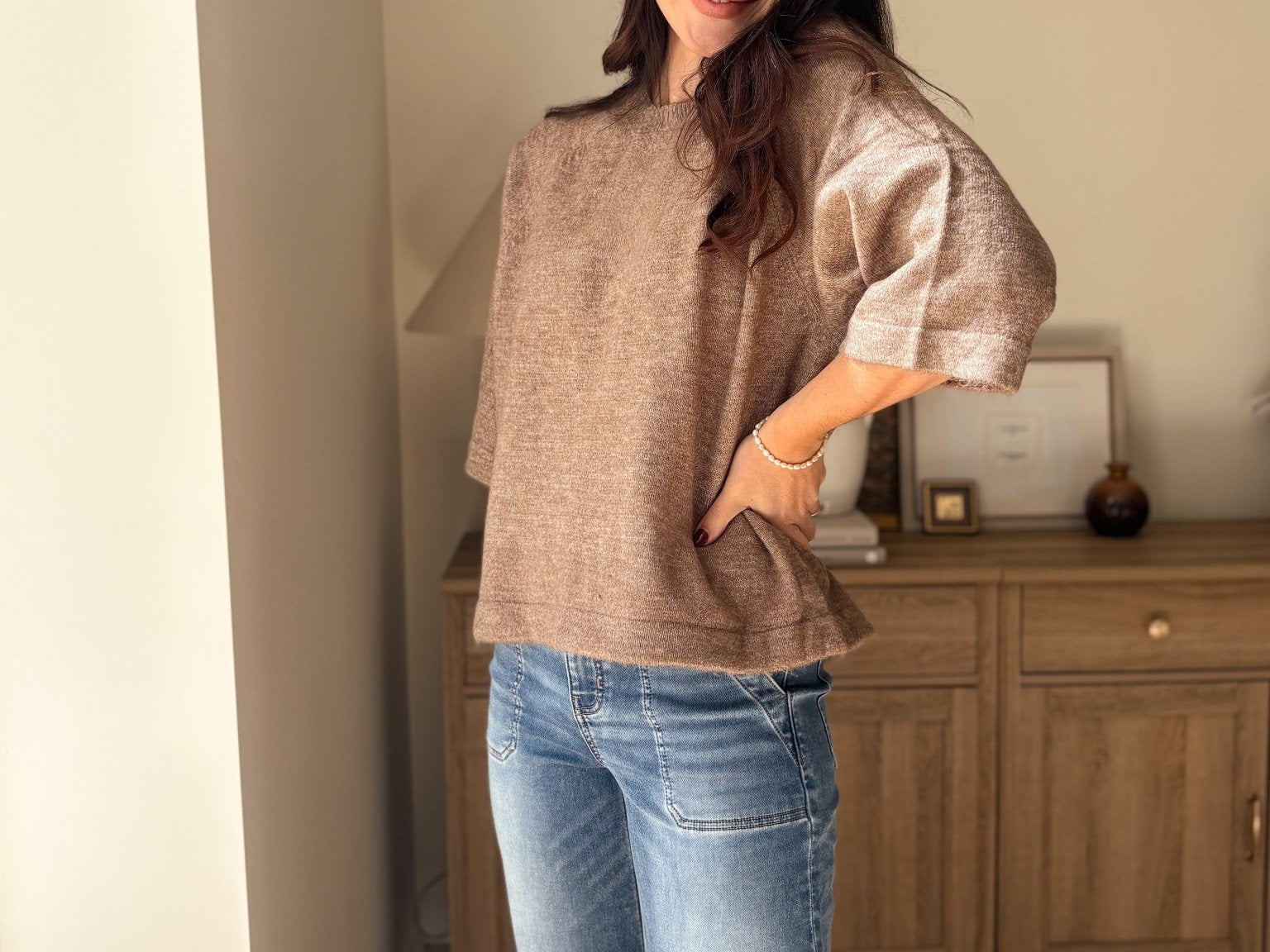 The Cedarwood 3/4 Sleeve Knit Pullover Sweater - Love and Lee Apparel