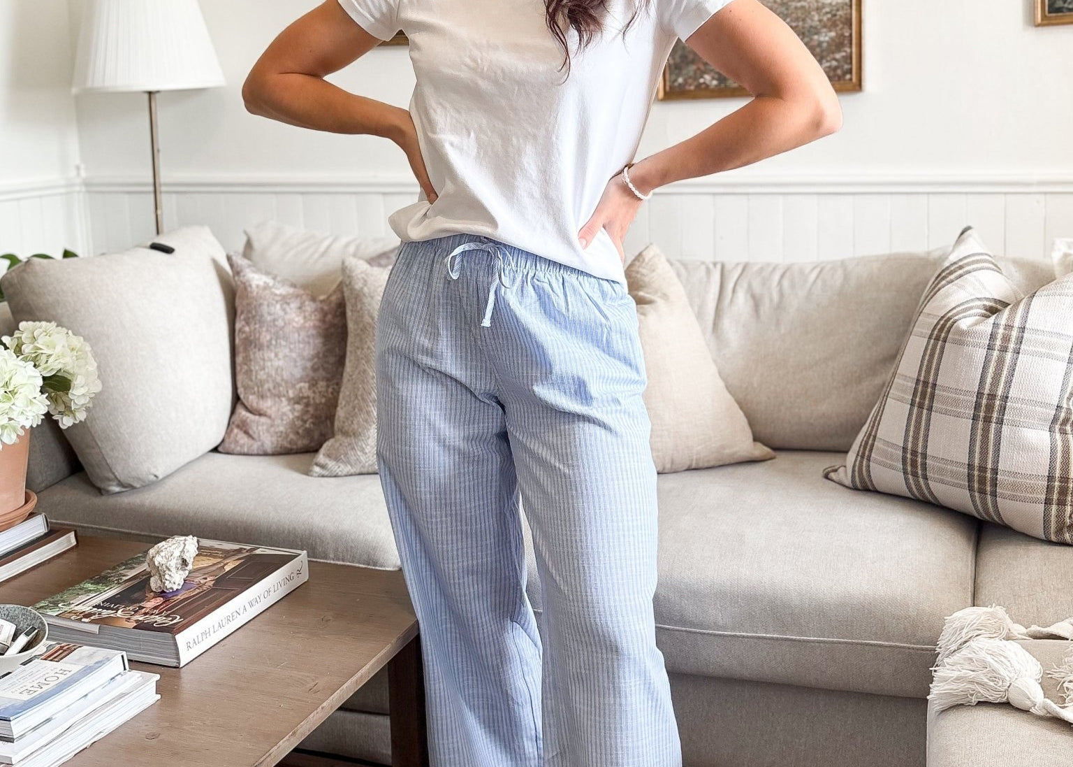 Veronica Gauze Pants in Blue - Love and Lee Apparel