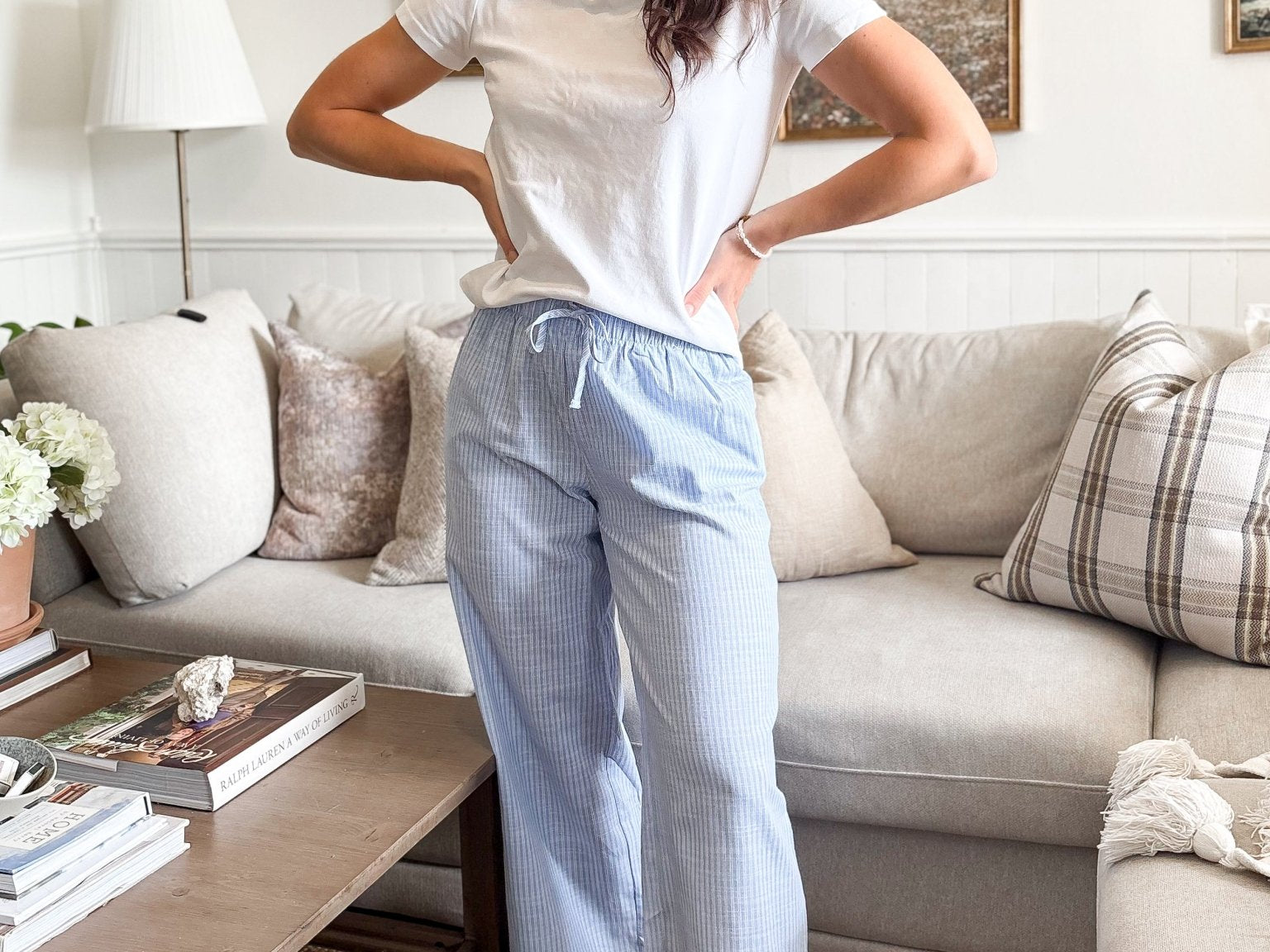 Veronica Gauze Pants in Blue - Love and Lee Apparel
