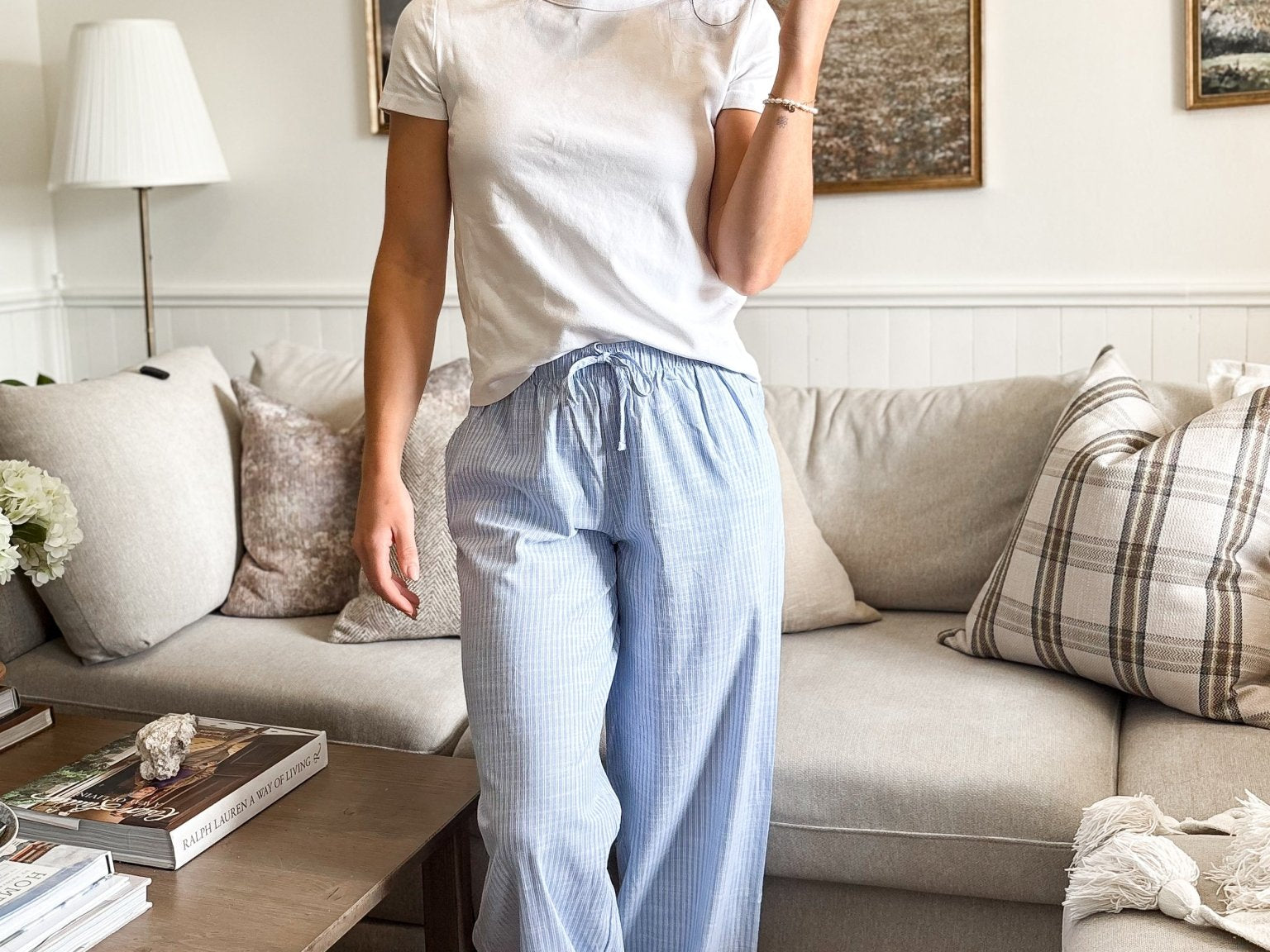 Veronica Gauze Pants in Blue - Love and Lee Apparel
