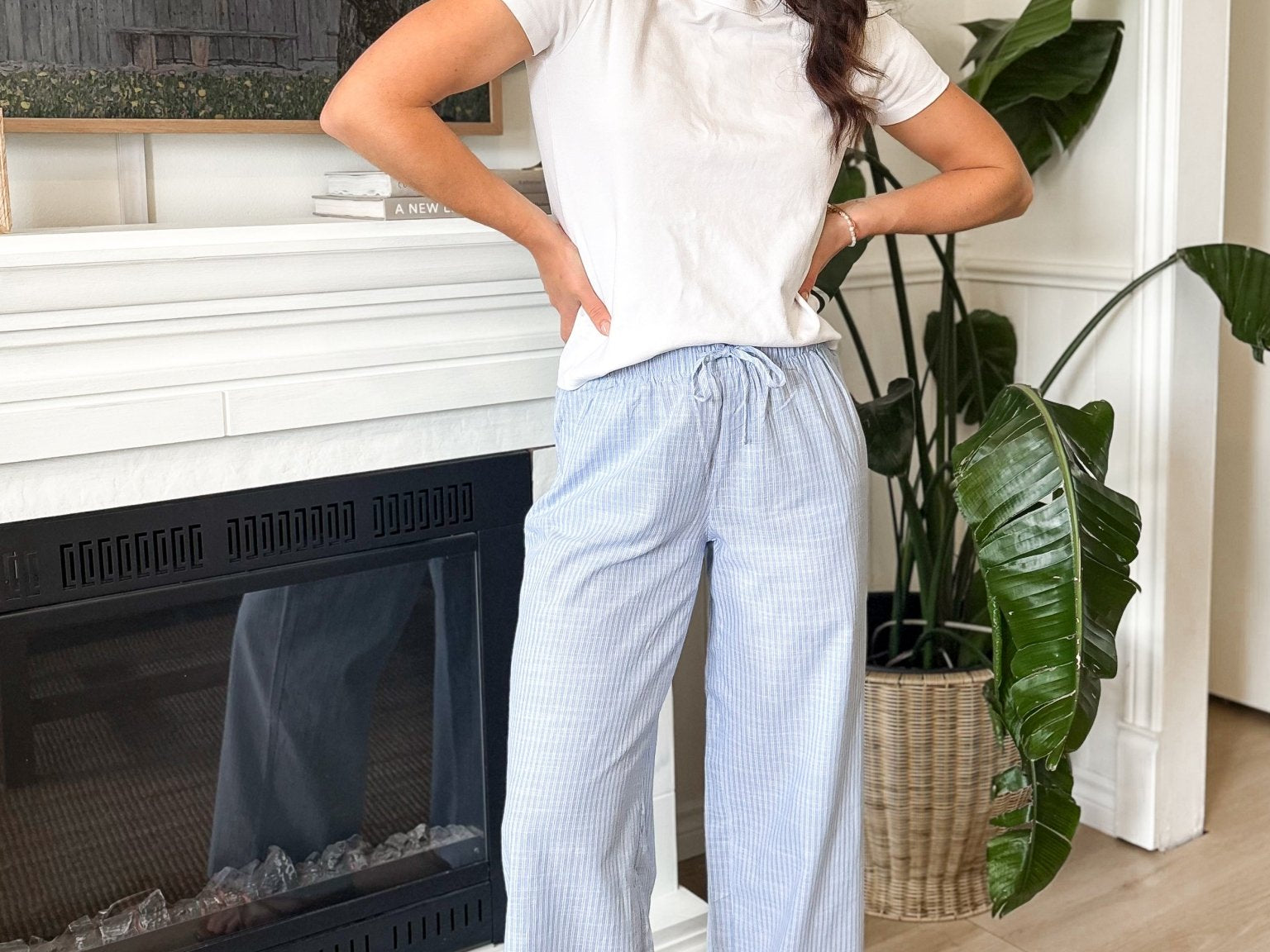 Veronica Gauze Pants in Blue - Love and Lee Apparel