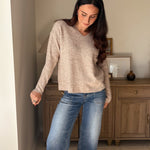Camilla V-Neck Long Sleeve Knitted pullover - Love and Lee Apparel