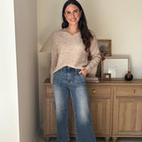 The Kris High Rise Elastic Waistband Ankle Wide Jeans - Love and Lee Apparel