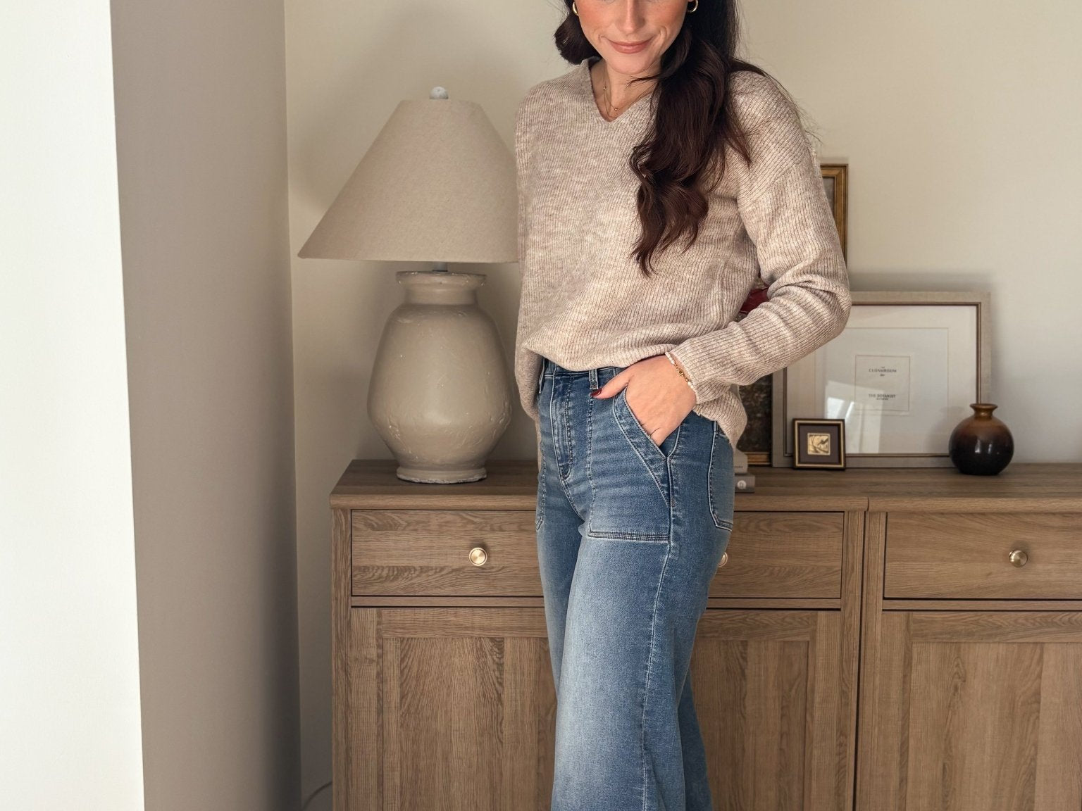 The Kris High Rise Elastic Waistband Ankle Wide Jeans - Love and Lee Apparel