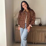 The Golden Hour Floral Corduroy Collar Button Down Denim Jacket - Love and Lee Apparel