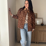 The Golden Hour Floral Corduroy Collar Button Down Denim Jacket - Love and Lee Apparel