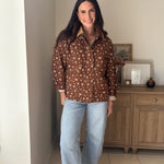 The Golden Hour Floral Corduroy Collar Button Down Denim Jacket - Love and Lee Apparel