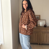 The Golden Hour Floral Corduroy Collar Button Down Denim Jacket - Love and Lee Apparel
