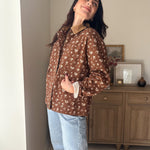 The Golden Hour Floral Corduroy Collar Button Down Denim Jacket - Love and Lee Apparel