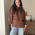 The Golden Hour Floral Corduroy Collar Button Down Denim Jacket - Love and Lee Apparel
