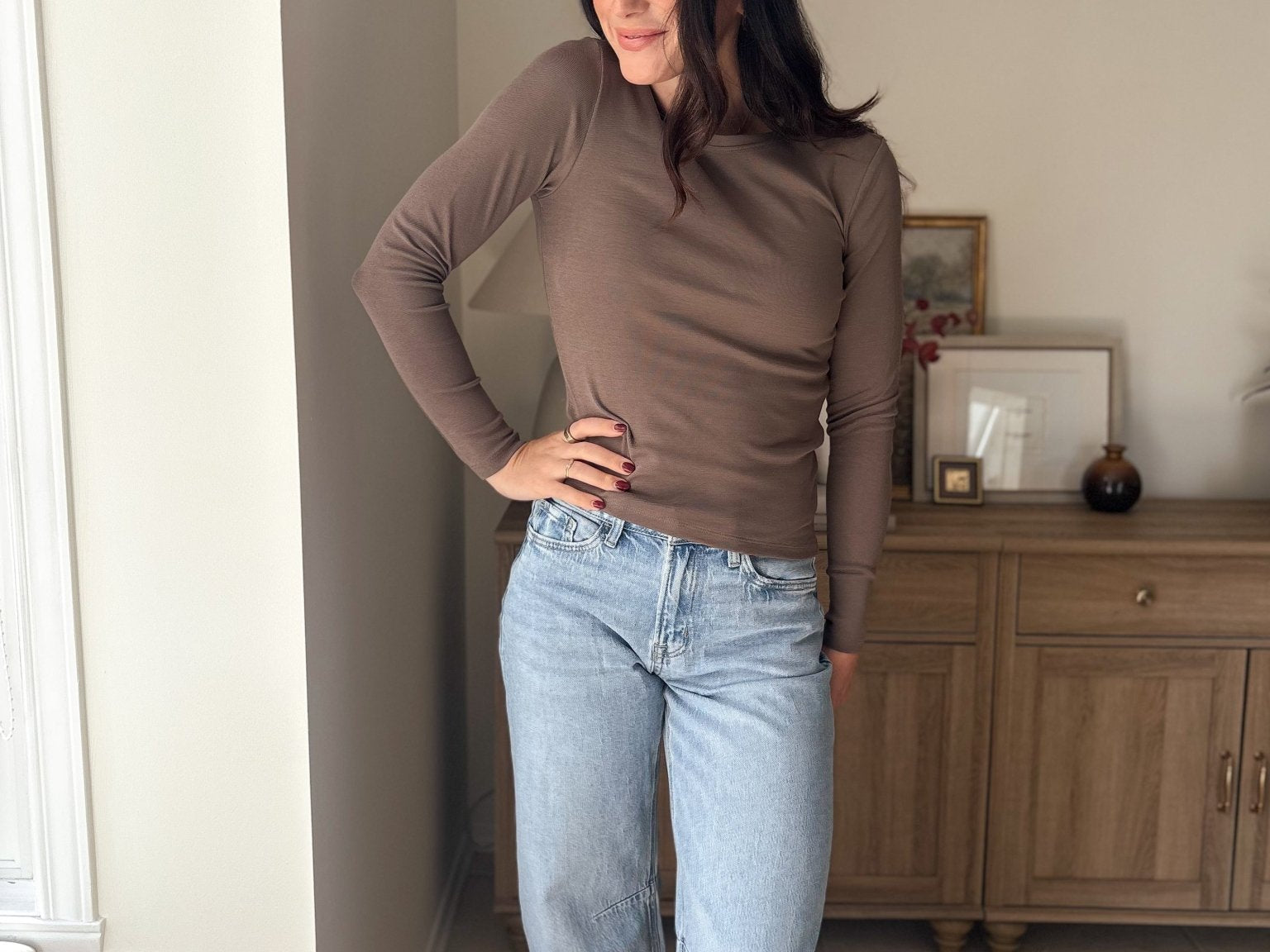 The Fallon O-Neck Long Sleeve Top - Love and Lee Apparel