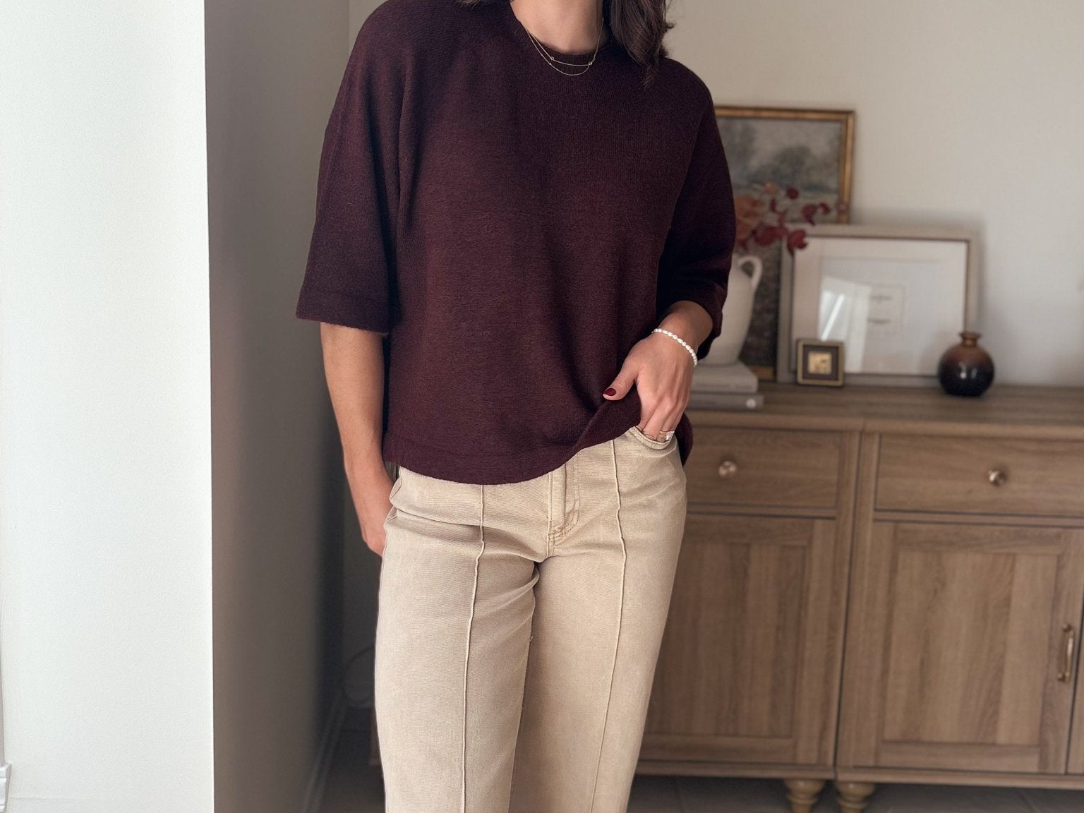The Port Royale 3/4 Sleeve Knit Pullover Sweater - Love and Lee Apparel