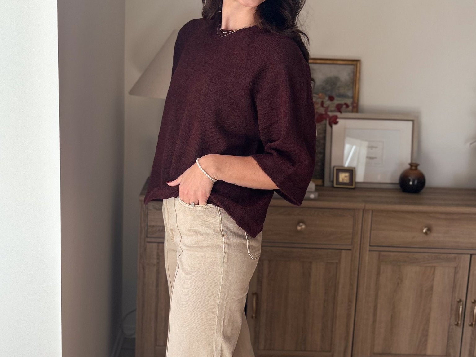 The Port Royale 3/4 Sleeve Knit Pullover Sweater - Love and Lee Apparel