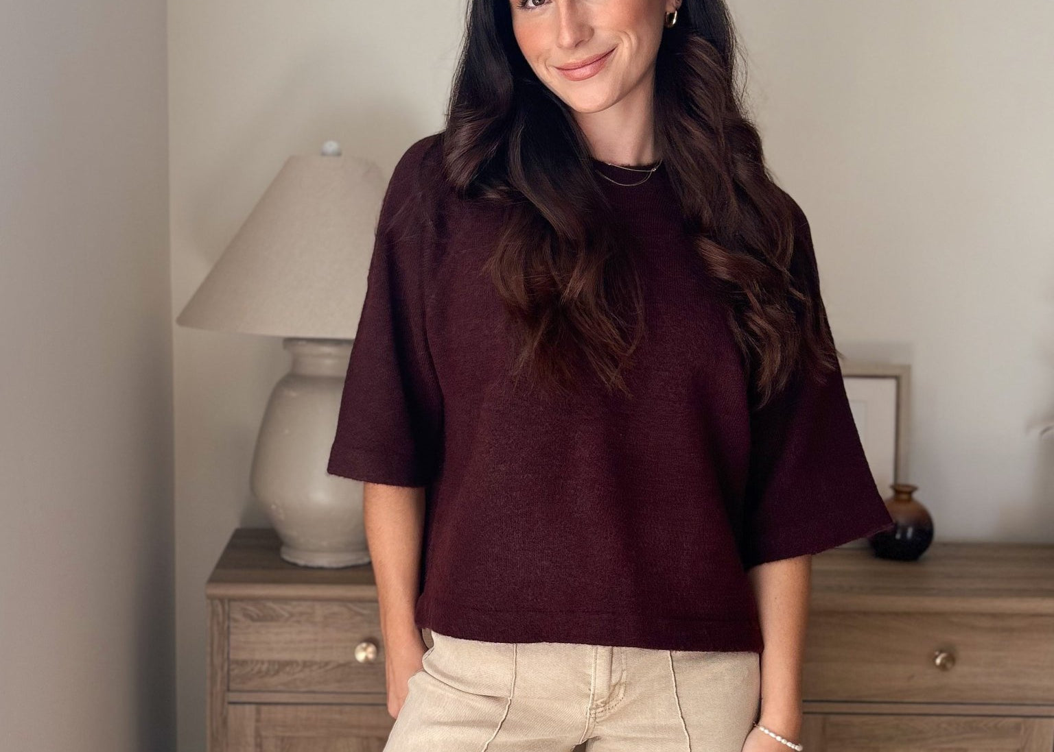 The Port Royale 3/4 Sleeve Knit Pullover Sweater - Love and Lee Apparel
