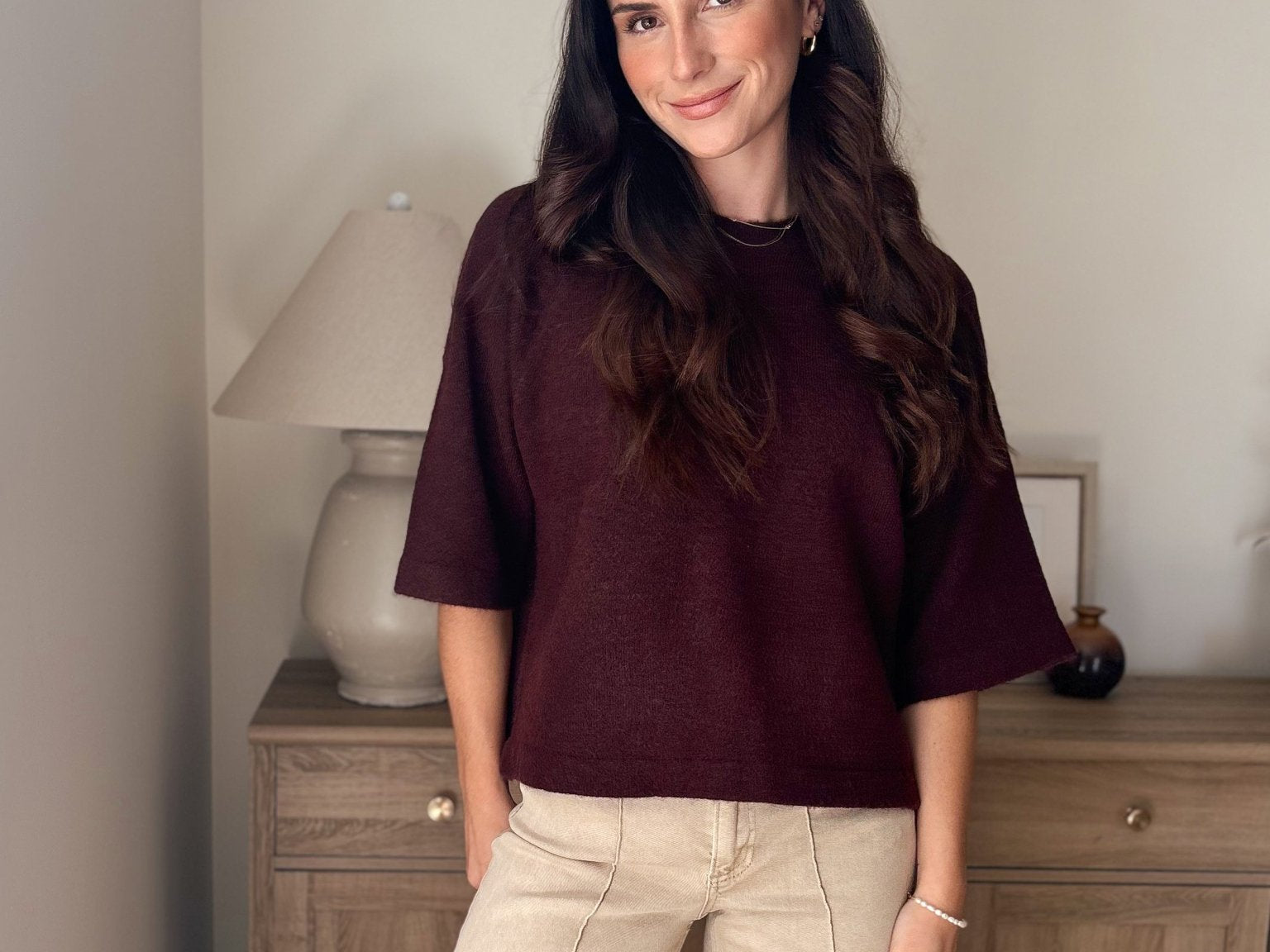 The Port Royale 3/4 Sleeve Knit Pullover Sweater - Love and Lee Apparel