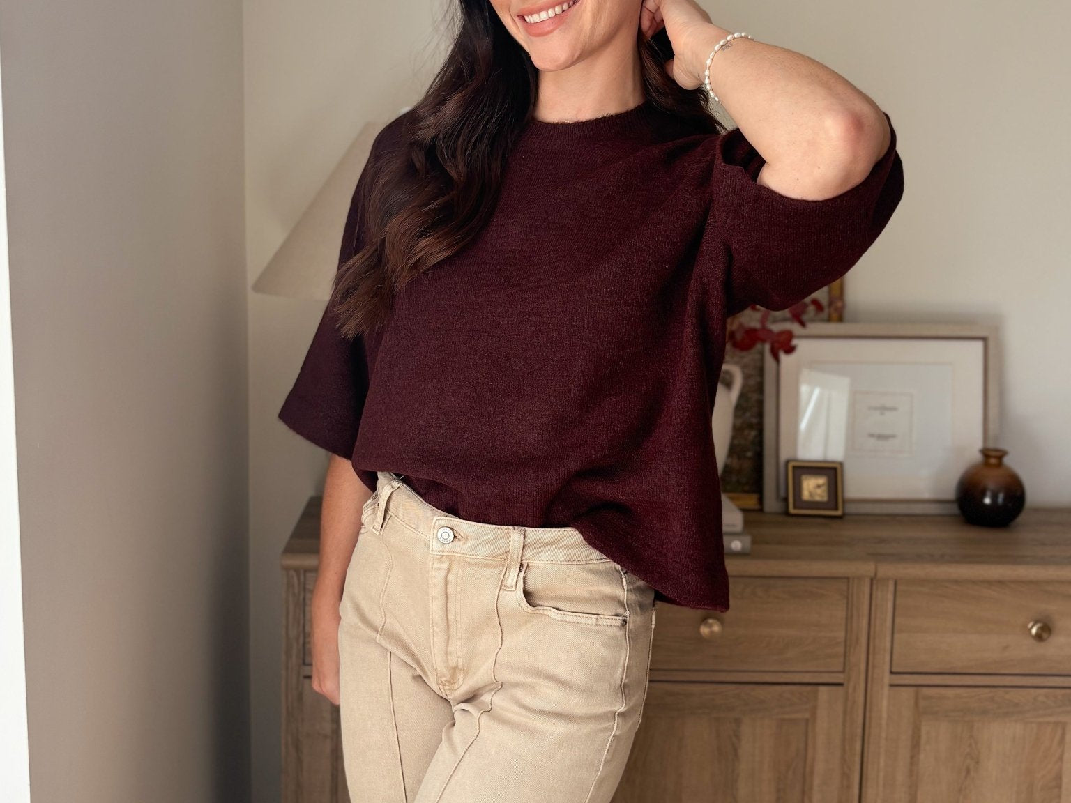 The Port Royale 3/4 Sleeve Knit Pullover Sweater - Love and Lee Apparel
