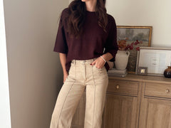 The Birchwood High Rise Wide Leg Pintuck Color Denim Pants - Love and Lee Apparel
