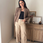 The Birchwood High Rise Wide Leg Pintuck Color Denim Pants - Love and Lee Apparel