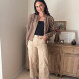 The Birchwood High Rise Wide Leg Pintuck Color Denim Pants - Love and Lee Apparel