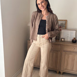 The Birchwood High Rise Wide Leg Pintuck Color Denim Pants - Love and Lee Apparel