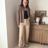 The Birchwood High Rise Wide Leg Pintuck Color Denim Pants - Love and Lee Apparel