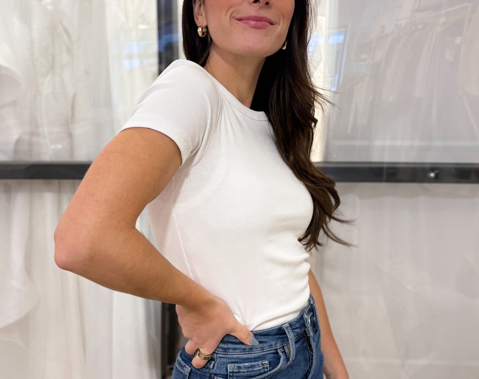 The Lavalie Basic White Ribbed T-shirt - Love and Lee Apparel