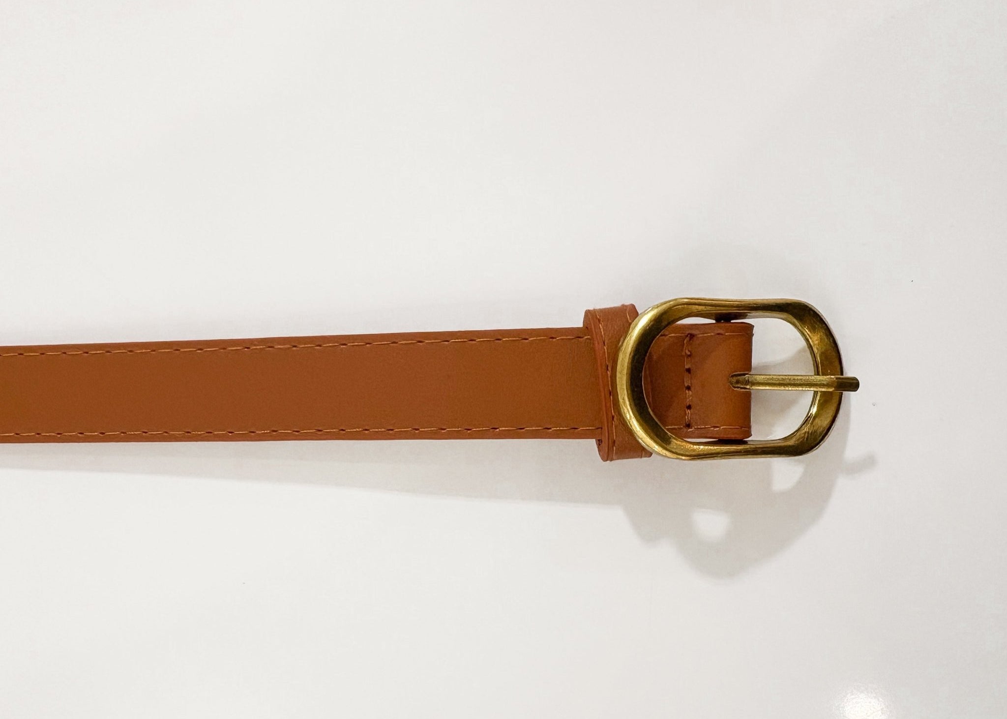 Vegan Leather Gold Buckle Belt - Love and Lee Apparel