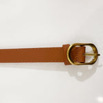 Vegan Leather Gold Buckle Belt - Love and Lee Apparel