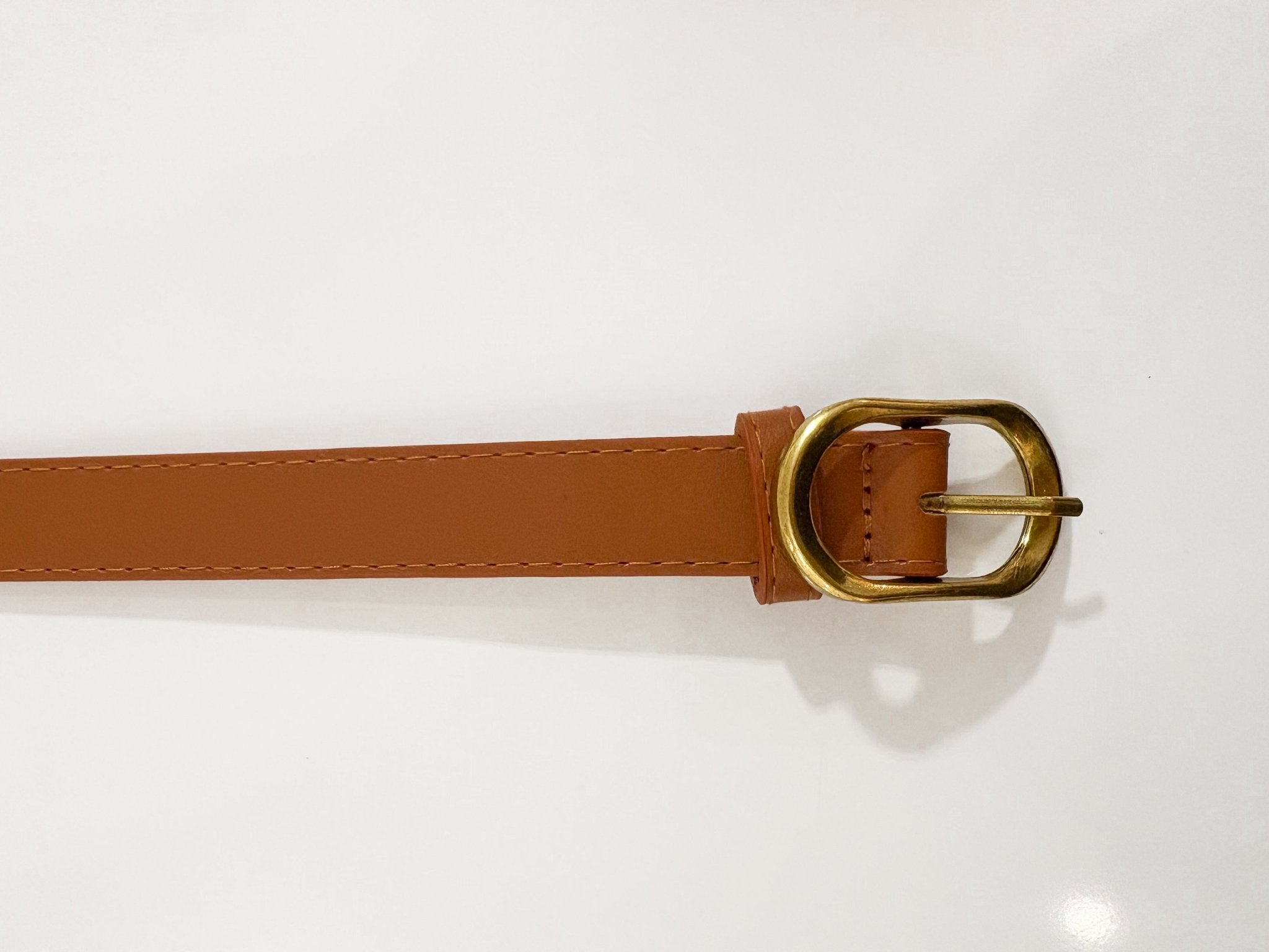 Vegan Leather Gold Buckle Belt - Love and Lee Apparel