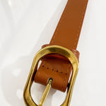 Vegan Leather Gold Buckle Belt - Love and Lee Apparel