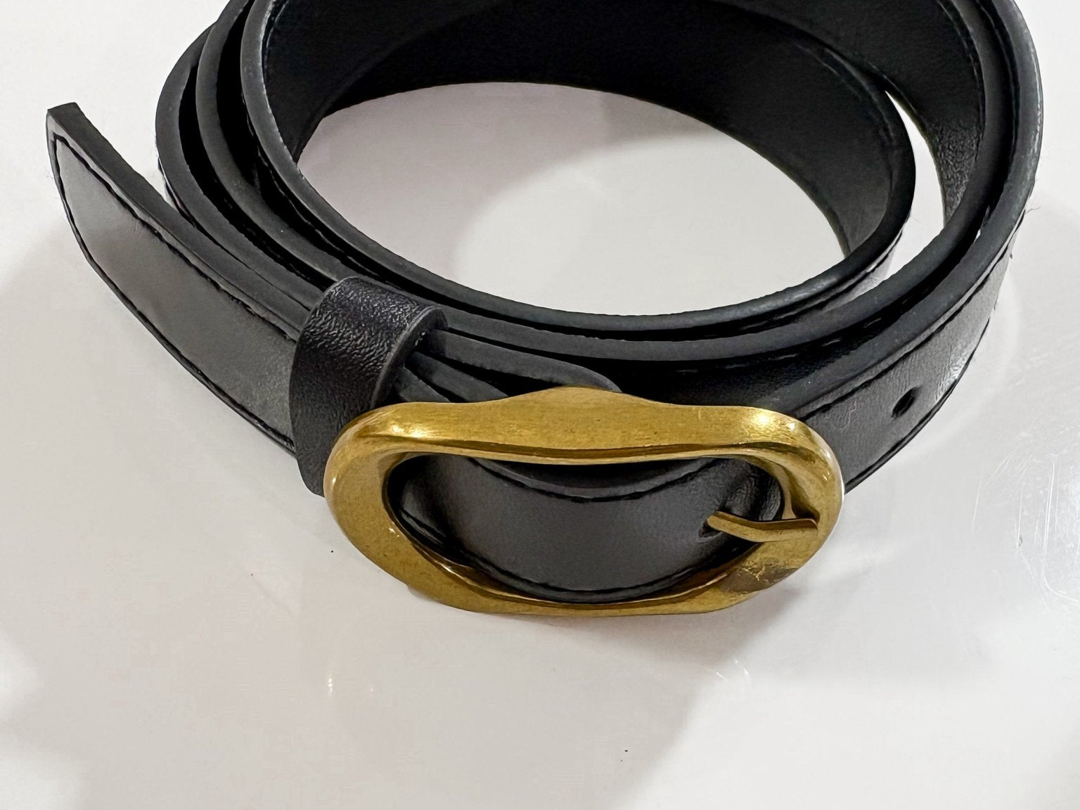 Vegan Leather Gold Buckle Belt - Love and Lee Apparel