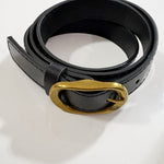 Vegan Leather Gold Buckle Belt - Love and Lee Apparel
