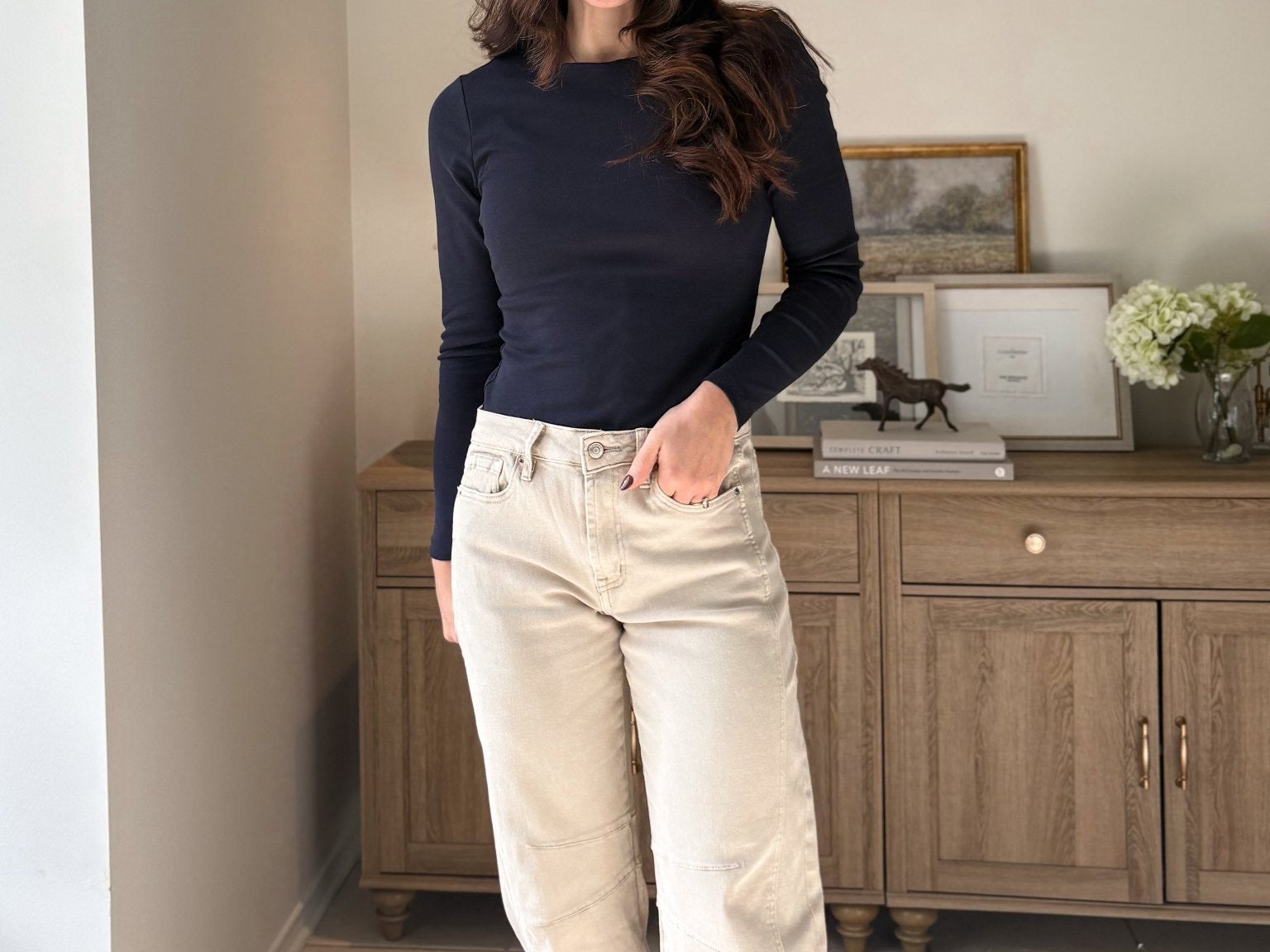 The 'Sunday Coffee Run' Barrel-leg Denim Pants - Love and Lee Apparel