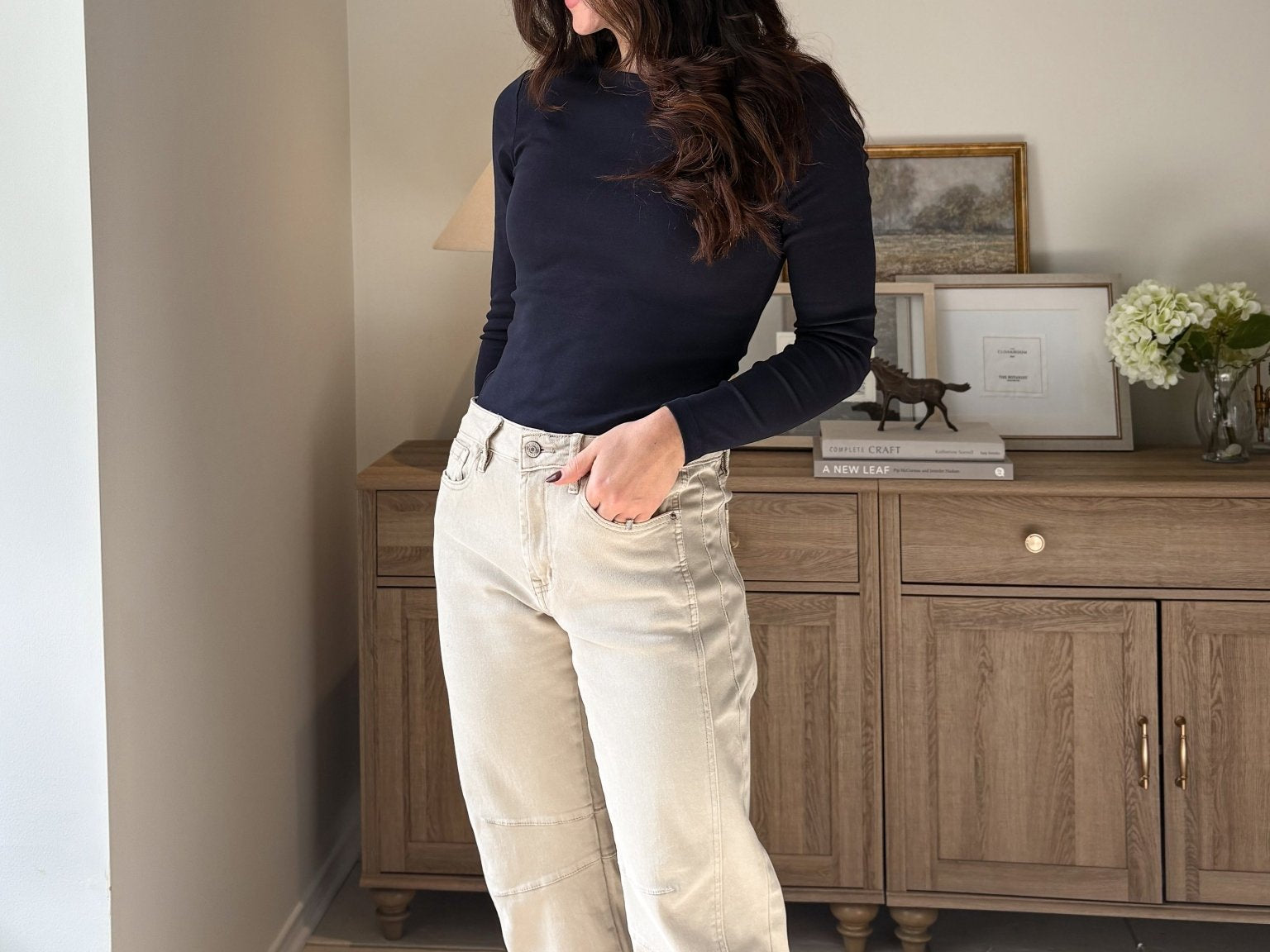 The 'Sunday Coffee Run' Barrel-leg Denim Pants - Love and Lee Apparel