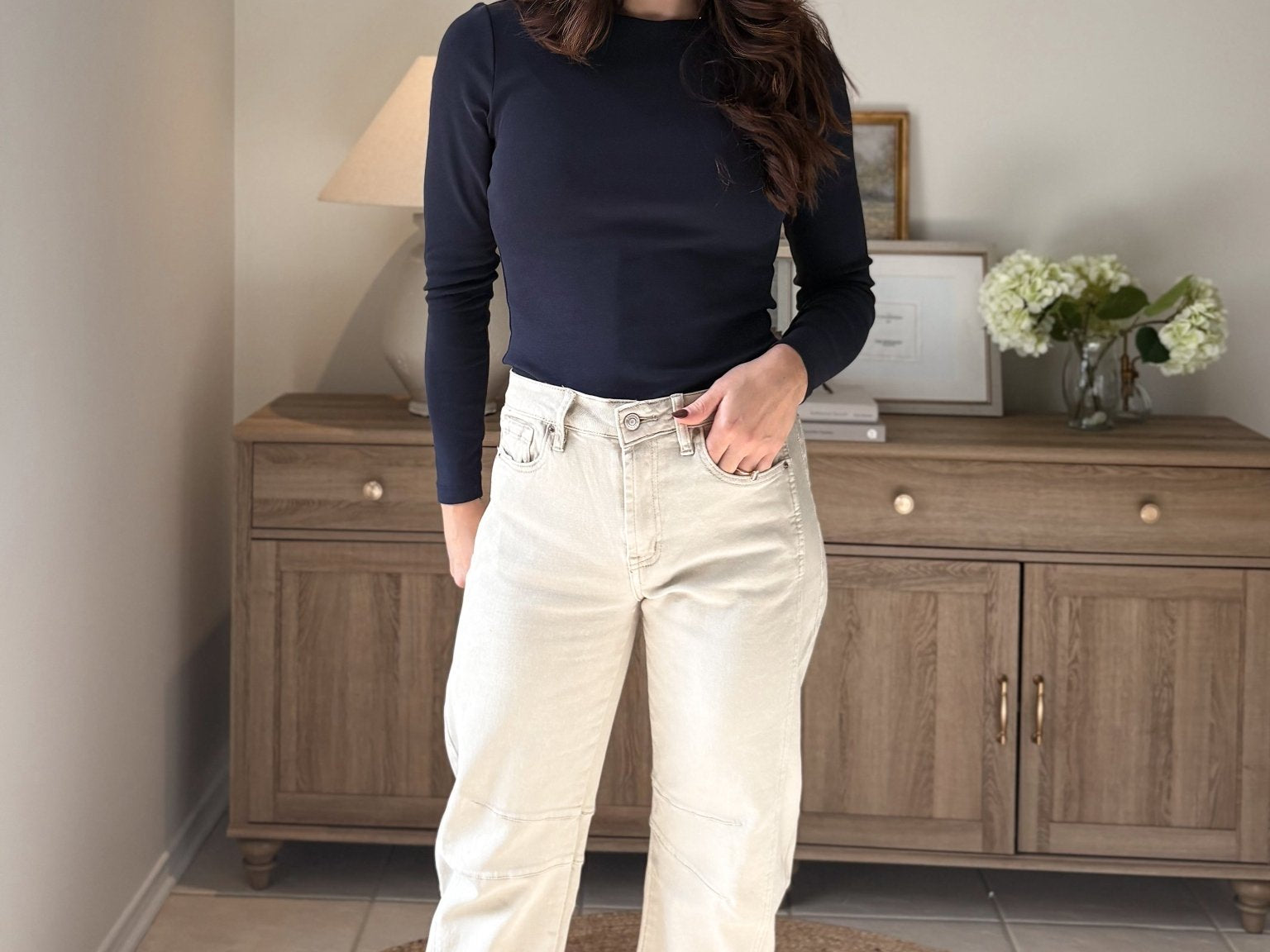 The 'Sunday Coffee Run' Barrel-leg Denim Pants - Love and Lee Apparel