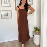 The Scottie Flowy Brown Midi Dress - Love and Lee Apparel