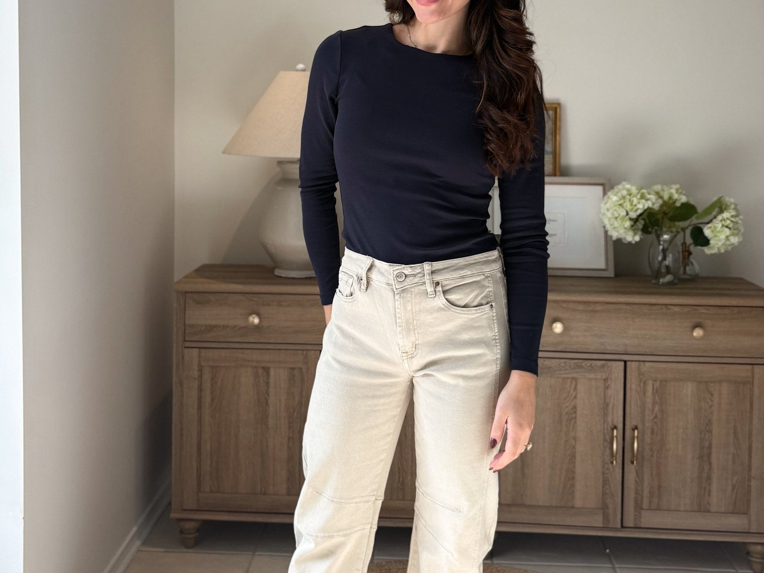 The 'Sunday Coffee Run' Barrel-leg Denim Pants - Love and Lee Apparel